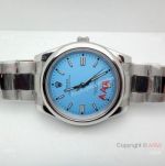 Rolex Oyster Perpetual 36mm Watch Stainless Steel Turquoise Blue Dial